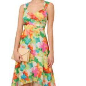 Adrianna Papell Multi-Color High-Low‎ Dress Size 16 NWT